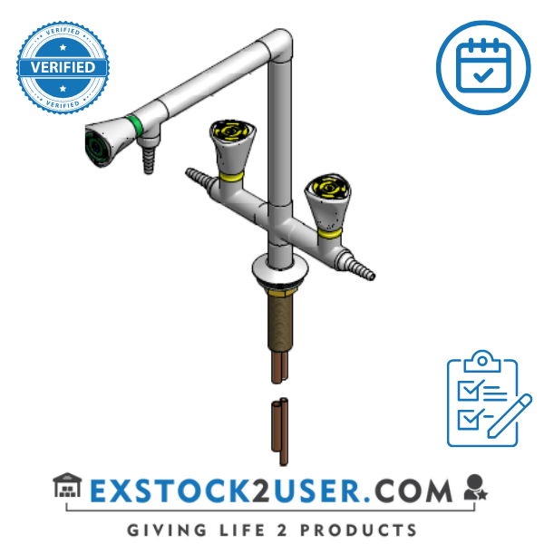 FAR MDS pillar with 1 watertap and 2 gastaps 180° 11-17010.3M