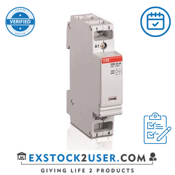 ABB, GHE3211302R0006, Contactor: 2-pole installation; 230VAC; 20A; NC + NO; DIN; ESB