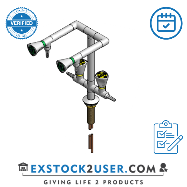 FAR MDS pillar with 2 watertaps 180° and 2 gastaps 180° 11-17030.3M