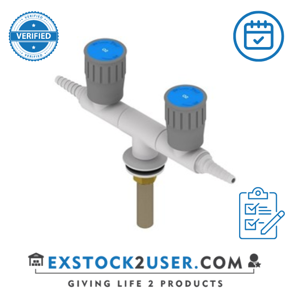 FAR 2-way 180° bench mounted pillar tap, low column 0-13011.2LDG