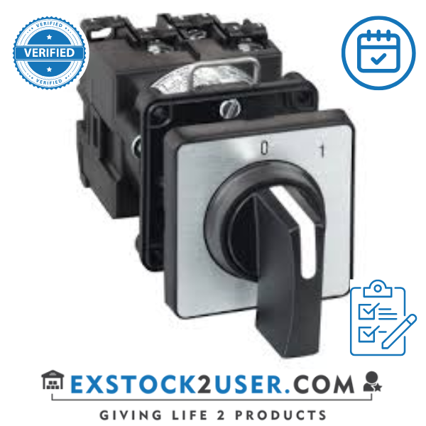 K1B011UCH, Schneider Electric, Complete cam switch, Harmony K, changeover switch, 45 x 45mm, 1P, with off position, 30 degree angle, 12A, black marked 1-2, for 22mm