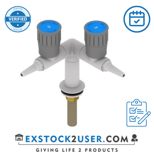 FAR 2-way 90° bench mounted pillar tap, degreased headwork