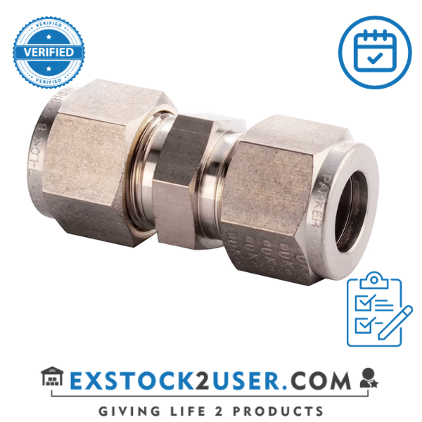 4SC4-6MO-1/4"OD X 1/4"OD, 6MO, UNION- PARKER