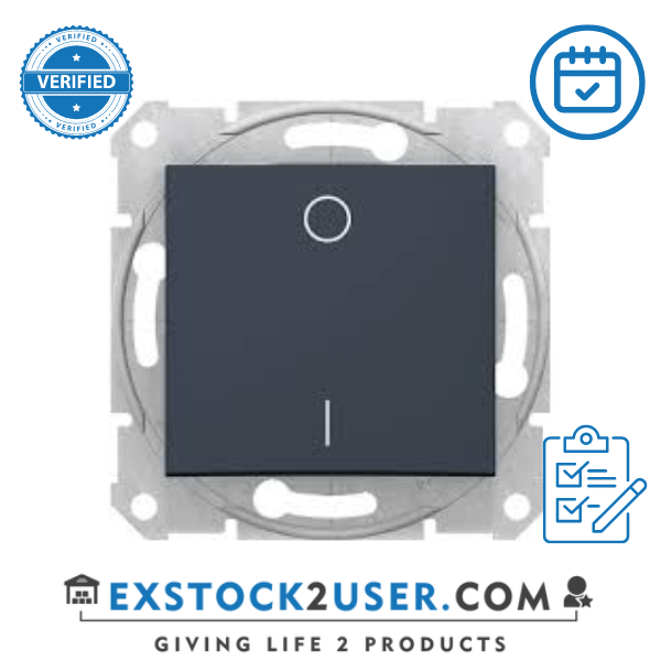 Schneider Electric,SDN0200170,Sedna - 1pole pushbutton - 10A 12V~ label, locator light, without frame beige